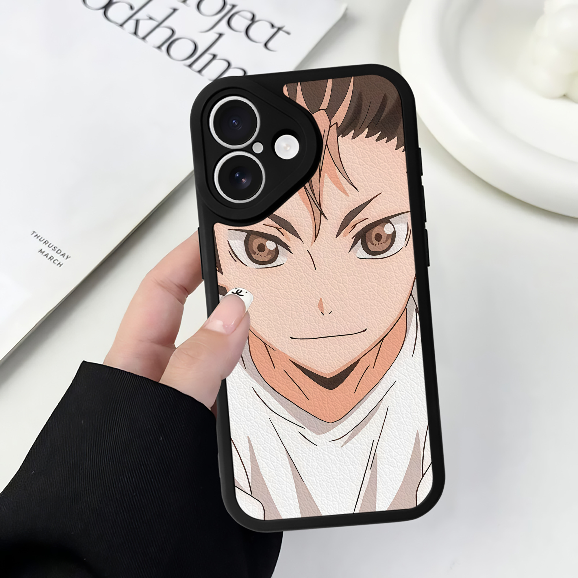 （画像用） ハイキュー!! Haikyu!! 【iPhone 16シリーズ対応】シリコンスマホケース（レザー調） 材質：シリコン